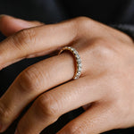 Stunning 0.2 TCW Round Moissanite Stones Half Eternity Wedding Bands 2