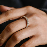 Stunning 0.2 TCW Round Moissanite Stones Half Eternity Wedding Bands 2