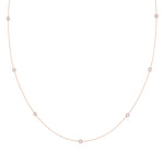 0.60 CT Round Moissanite Diamond Floating Diamond Bezel Necklace in Solid Gold 5