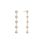 1.25 TCW Round Aquamarine Lab Made Diamond- March Birthstone Dangle 1