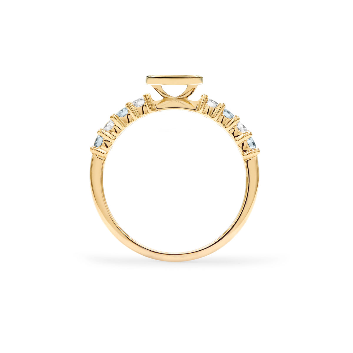 0.96 TCW Round Aquamarine Lab Made Diamond- March Birthstone Ring 4