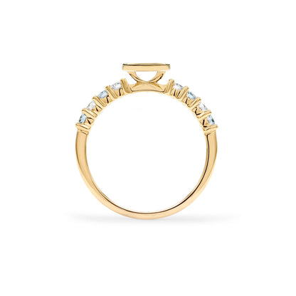 0.96 TCW Round Aquamarine Lab Made Diamond- March Birthstone Ring 4