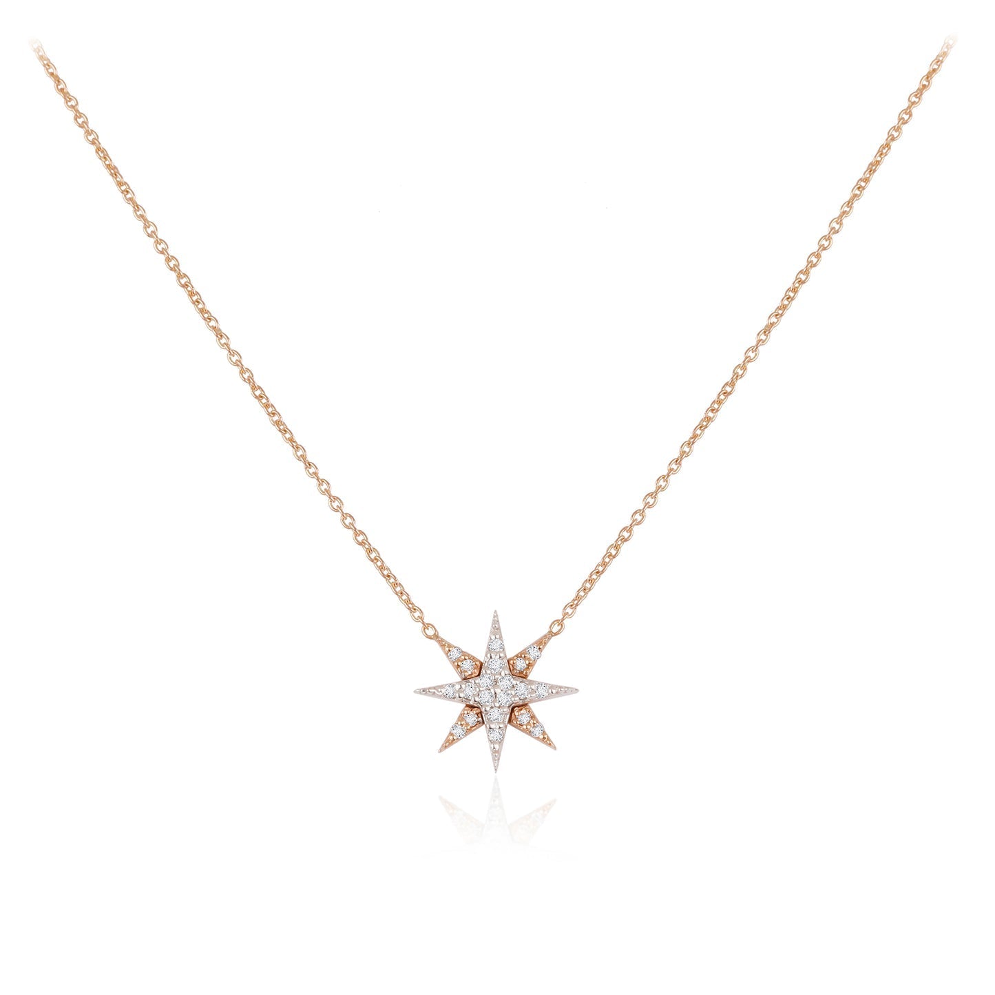 0.30 TCW Round Moissanite Diamond Star Pendant Necklace in Solid Gold 1