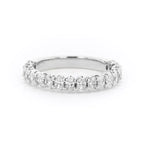Stunning 0.50 CT Oval Moissanite Stones Half Eternity Wedding Band 1