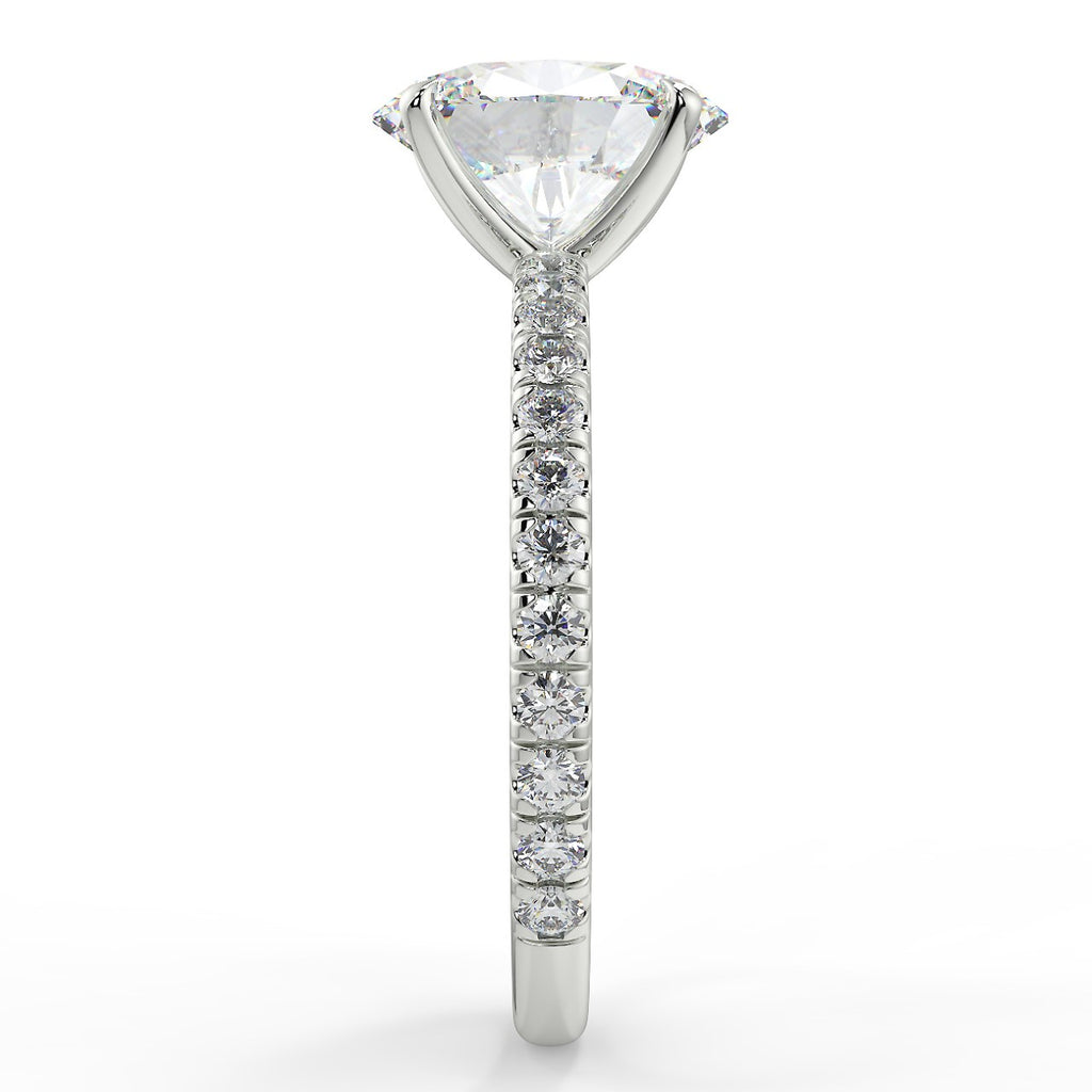 Stunning 2.11 CT Oval Moissanite Engagement Ring with Pave Design 7