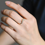 Stunning 0.2 TCW Marquise & Round Moissanite Stones Curved Wedding Bands 4