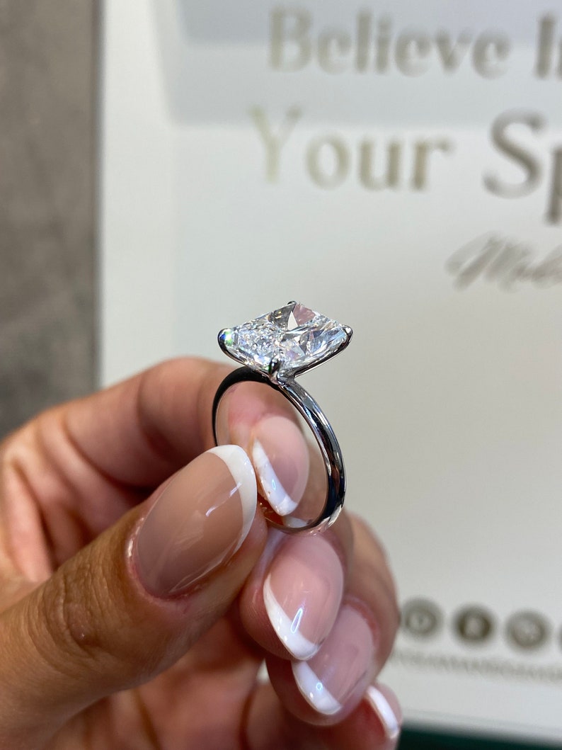 Classic 4.0 CT Radiant Moissanite Engagement Ring with Solitaire Design 4