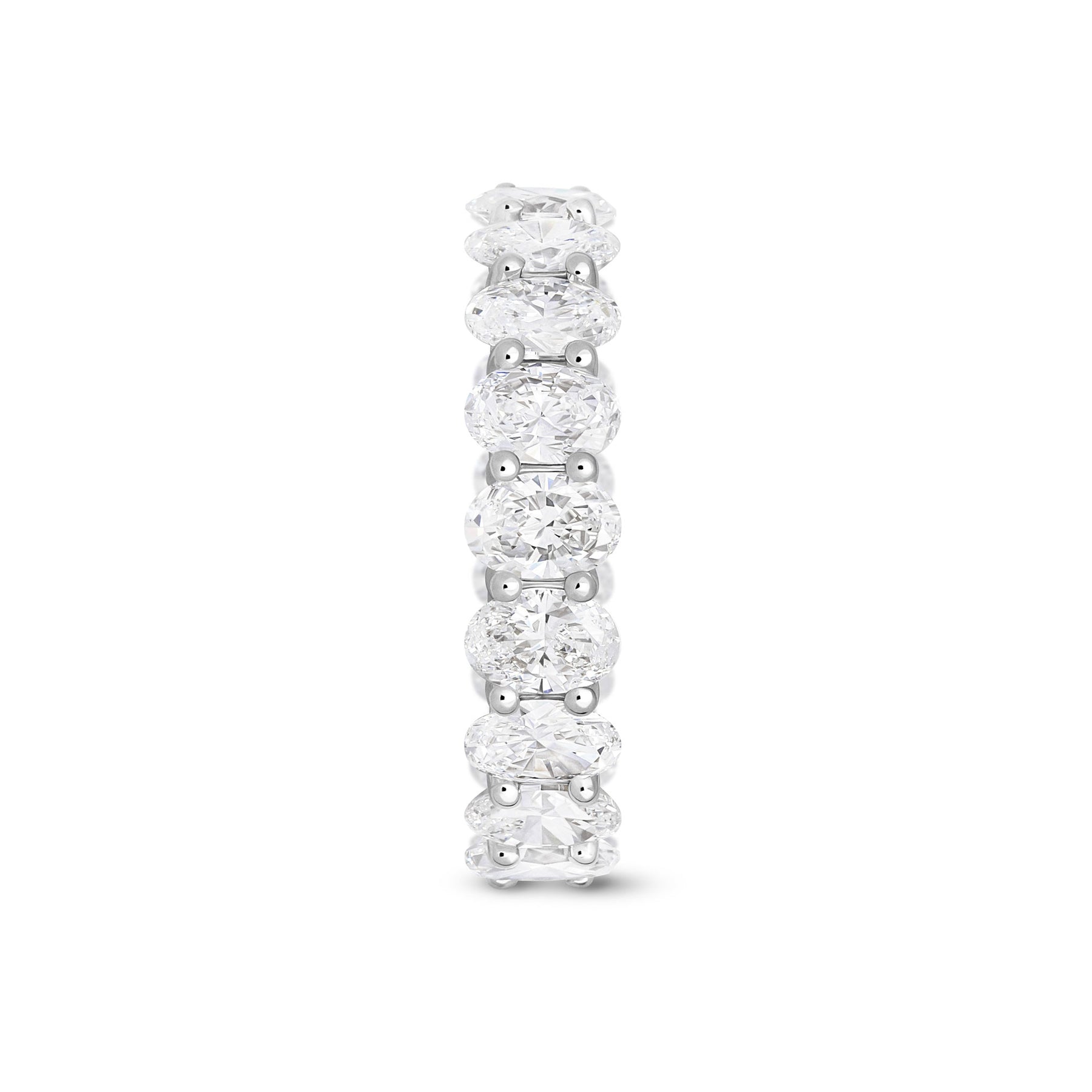 Stunning 3.8 TCW Oval Moissanite Stones Full Eternity Wedding Bands 3