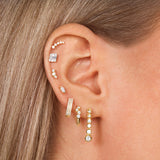 1.0 TCW Round Cut Moissanite Tennis Earrings in Gold 3