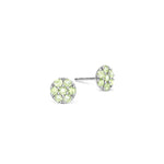 0.21 TCW Round Peridot Lab Made Diamond- August Birthstone Studs 5