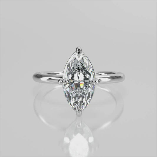 Stunning 1.05 CT Marquise Moissanite Engagement Ring with Solitaire Design 1