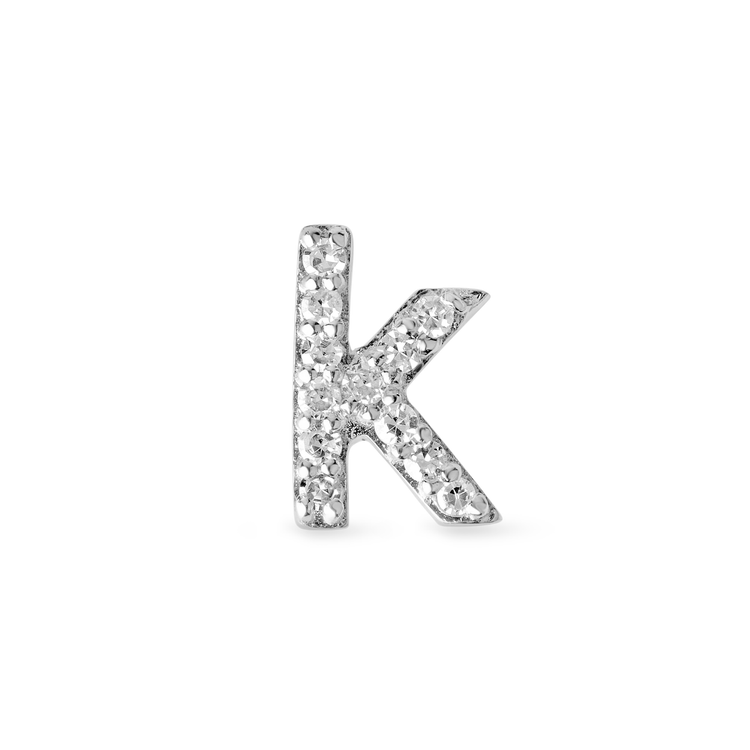 0.20 CT Round Moissanite Diamond Initial Asymmetric Necklace in Solid Gold 12