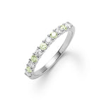0.33 TCW Round Peridot Lab Made Diamond- August Birthstone Wedding Band 7