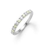 0.33 TCW Round Peridot Lab Made Diamond- August Birthstone Wedding Band 7