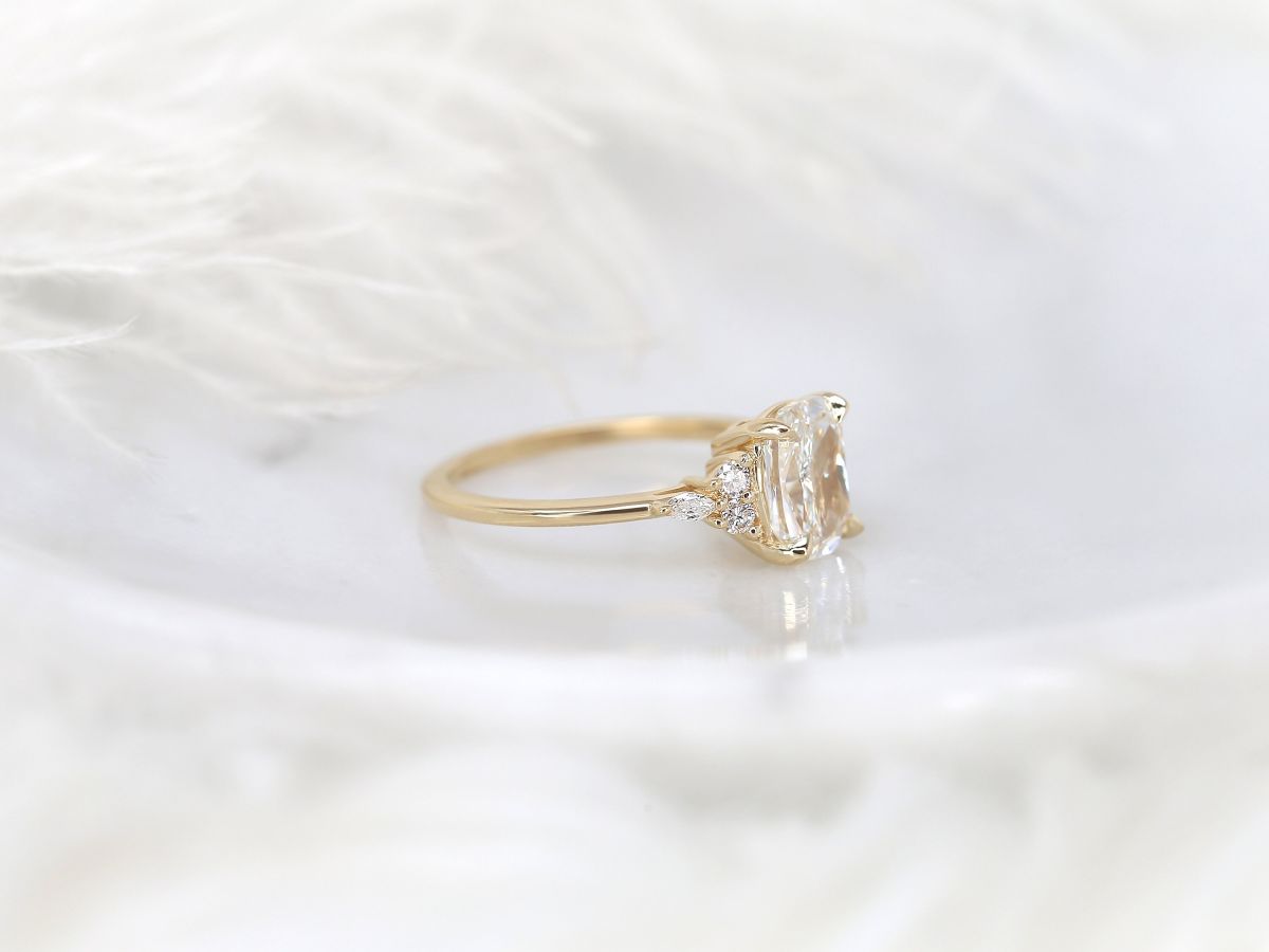Stunning 2 CT Cushion Moissanite Engagement Ring with Cluster Design 3