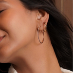 0.70 TCW Round Cut Moissanite Hoops Earrings in Gold 9