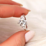 Stunning 2.20 CT Asscher Moissanite Engagement Ring with Three Stone Design 4
