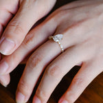 Stunning 1.0 - 2.0 CT Pear Moissanite Engagement Ring with Half Pave Design 4