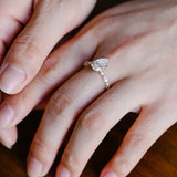 Stunning 1.0 - 2.0 CT Pear Moissanite Engagement Ring with Half Pave Design 4