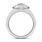 Stunning 0.5 CT Oval Moissanite Stones Engagement Ring In Double Halo & Pave Design 3