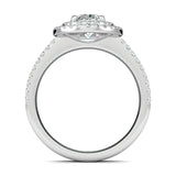 Stunning 0.5 CT Oval Moissanite Stones Engagement Ring In Double Halo & Pave Design 3