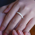Stunning 0.5 TCW Emerald Moissanite Stones Full Eternity Wedding Bands 4