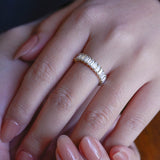 Stunning 0.5 TCW Emerald Moissanite Stones Full Eternity Wedding Bands 4