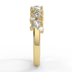 Stunning 0.66 TCW Round & Pear Moissanite Stones Cluster Wedding Band 2