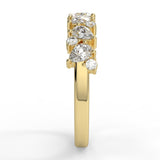 Stunning 0.66 TCW Round & Pear Moissanite Stones Cluster Wedding Band 2