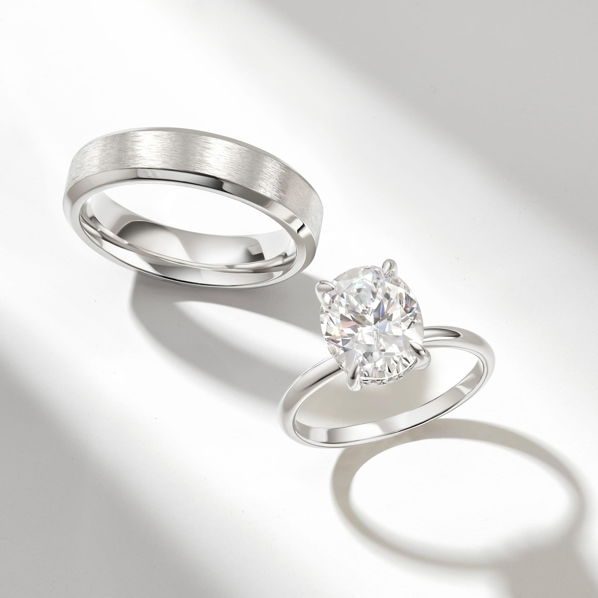 Stunning 3.0 CT Oval Moissanite Engagement Ring with Hidden Halo Design 5