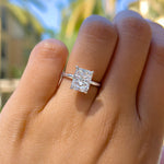 Stunning 3.0 CT Radiant Moissanite Engagement Ring with Hidden Halo Design 6