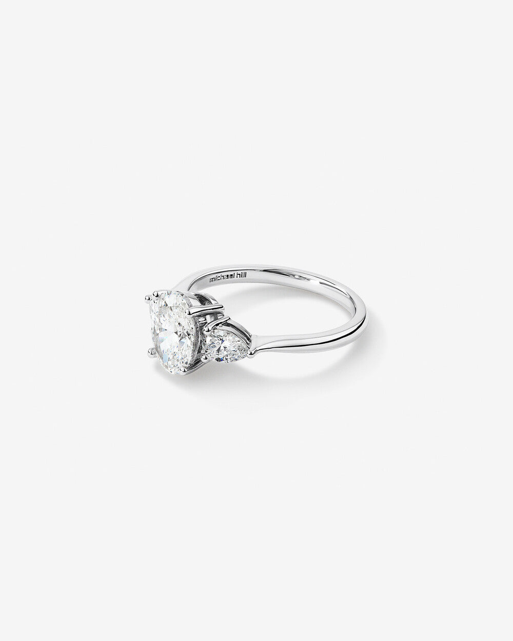 Stunning 1.65 TCW Oval & Pear Moissanite Engagement Ring with Three Stone Design 4