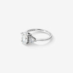 Stunning 1.65 TCW Oval & Pear Moissanite Engagement Ring with Three Stone Design 4