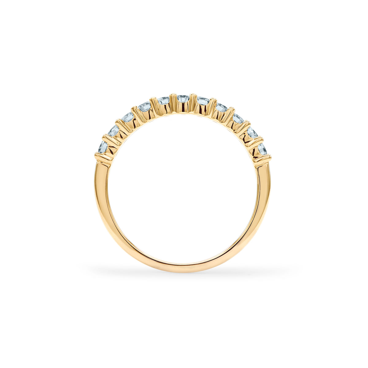 1.32 TCW Round Aquamarine Lab Made Diamond- March Birthstone Wedding Band 4
