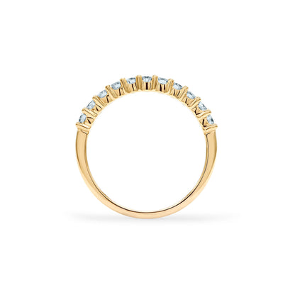 1.32 TCW Round Aquamarine Lab Made Diamond- March Birthstone Wedding Band 4