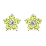 0.08 CT Round Peridot Lab Made Diamond- August Birthstone Studs 5