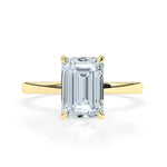 Stunning 3.0 CT Emerald Moissanite Engagement Ring with Hidden Halo Design 1
