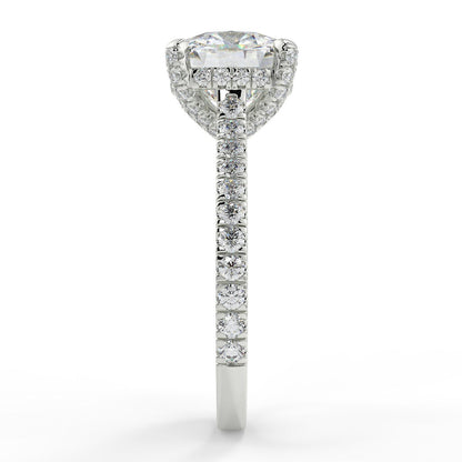 Stunning 2.40 CT Cushion Moissanite Engagement Ring with Hidden Halo & Pave Design 7