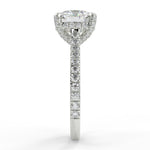 Stunning 2.40 CT Cushion Moissanite Engagement Ring with Hidden Halo & Pave Design 7