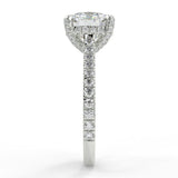 Stunning 2.40 CT Cushion Moissanite Engagement Ring with Hidden Halo & Pave Design 7