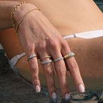 Stunning 0.22 TCW Round Cluster Moissanite Stones Wedding Bands 10