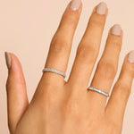 Stunning 0.16 TCW Baguette Moissanite Stones Half Eternity Wedding Bands 5