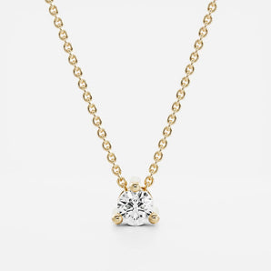 0.30 CT Round Moissanite Diamond Solitaire Necklace in Solid Gold