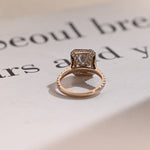 Stunning 1.0 - 2.0 CT Radiant Moissanite Engagement Ring with Pave & Halo Design 3