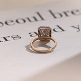 Stunning 1.0 - 2.0 CT Radiant Moissanite Engagement Ring with Pave & Halo Design 3