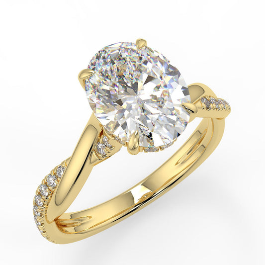Stunning 2.11 CT Oval Moissanite Engagement Ring with Hidden Halo & Twisted Pave Design 2