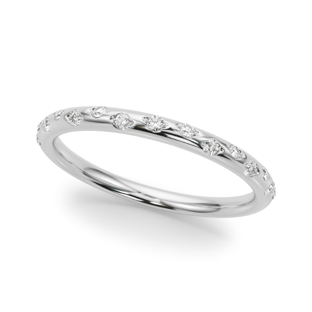 Stunning 0.20 TCW Round Moissanite Stones Flush Wedding Bands 1