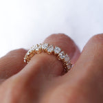 0.4 TCW Pear Moissanite Stones Half Eternity Wedding Band In Yellow Gold (Remaking) 3