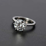 Round Cut Solitaire Style Cubic Zirconia in 925 Sterling Silver Jewelry 3