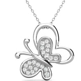 Round Cut Cubic Zirconia in 925 Sterling Silver Necklace 1